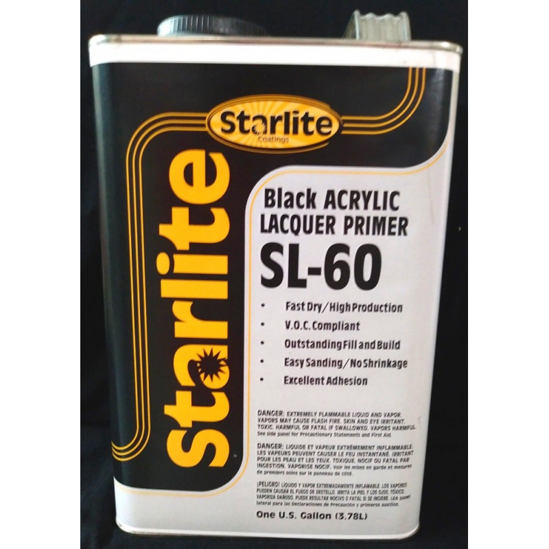 5Star Hot Rod Black Acrylic Lacquer Primer (1k) - Black, qt